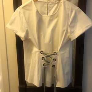💕Nordstrom corset style short sleeve dress shirt